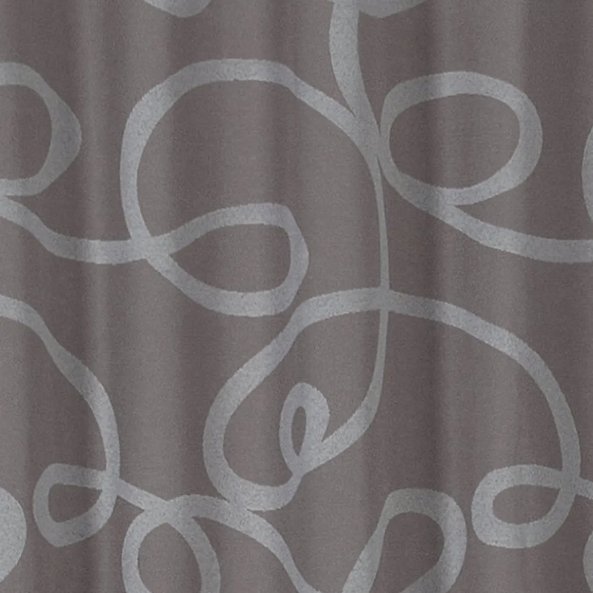 Fertiggardine Swirl mit verdeckten Schlaufen Jacquardgewebe gemustert taupe braun 140x255cm