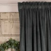 Fertiggardine Velia Samt mit verdeckten Schlaufen einfarbig steingrau 140x245cm