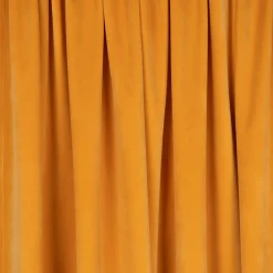 Fertiggardine Velia Samt mit verdeckten Schlaufen einfarbig senf gelb 140x245cm