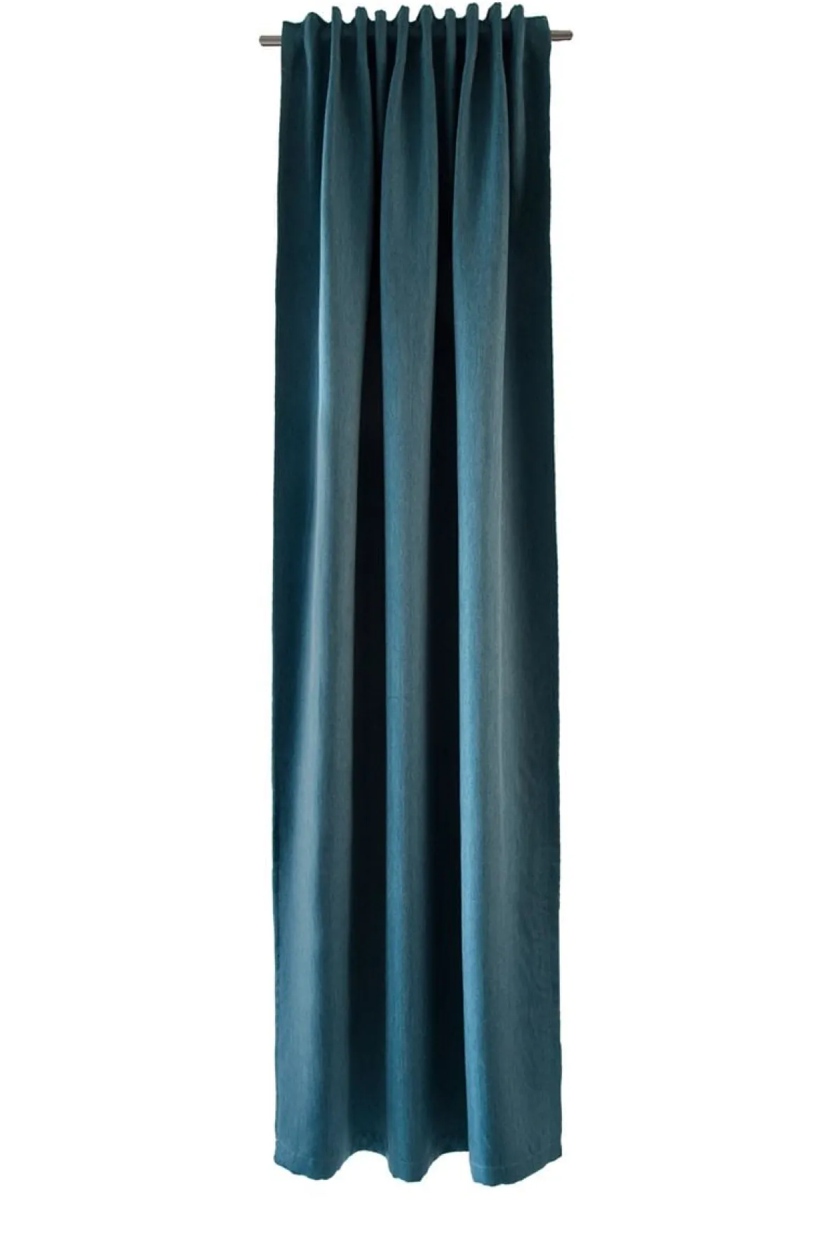 Fertiggardine Verdunklungsvorhang Galdin mit verdeckten Schlaufen petrol uni 140x245cm