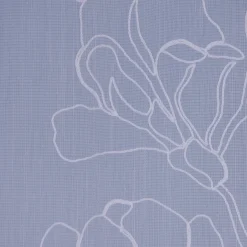 Fertigschal mit Schlaufenband bestickt Magnolie einfarbig weiß 140x245cm