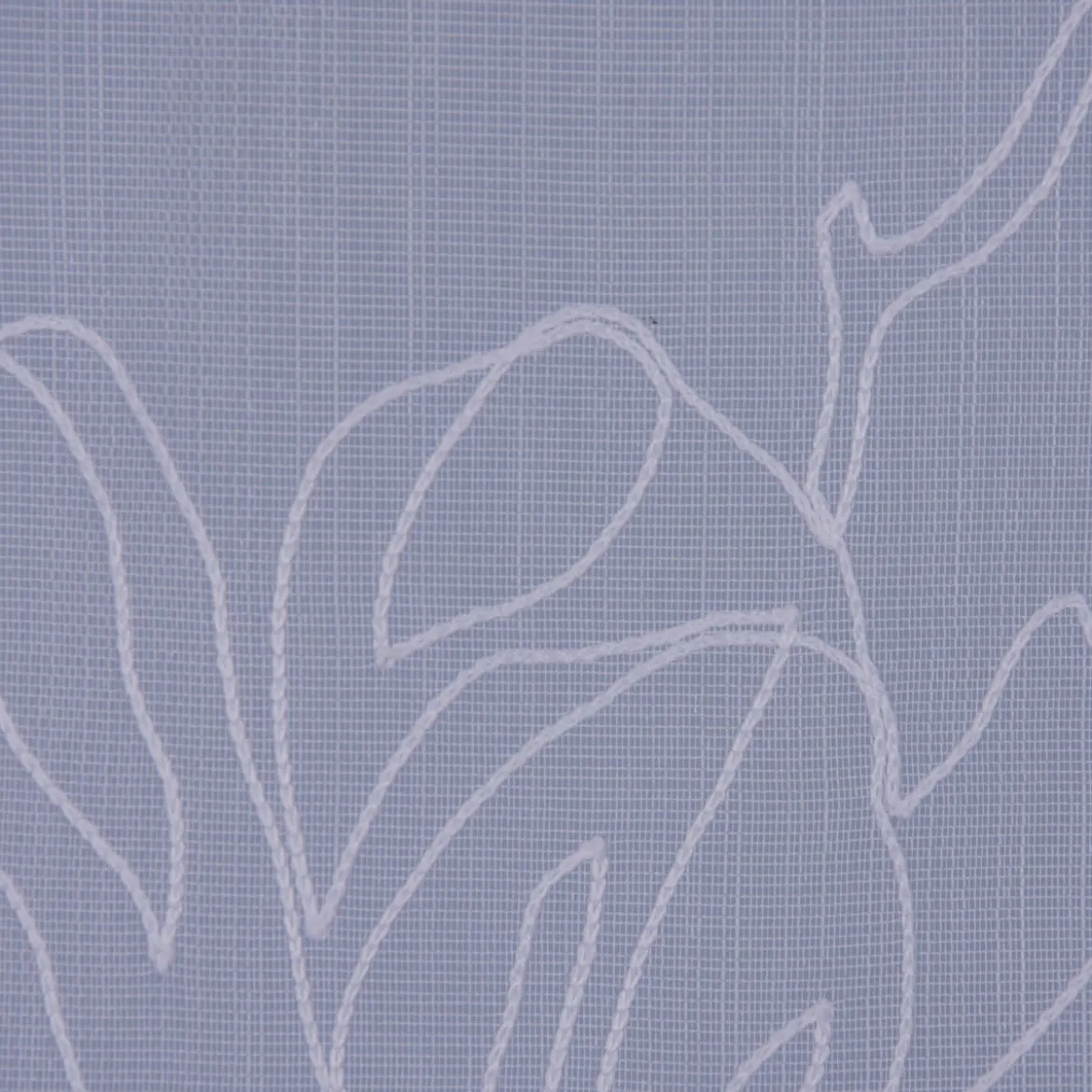 Fertigschal mit Schlaufenband bestickt Magnolie einfarbig weiß 140x245cm