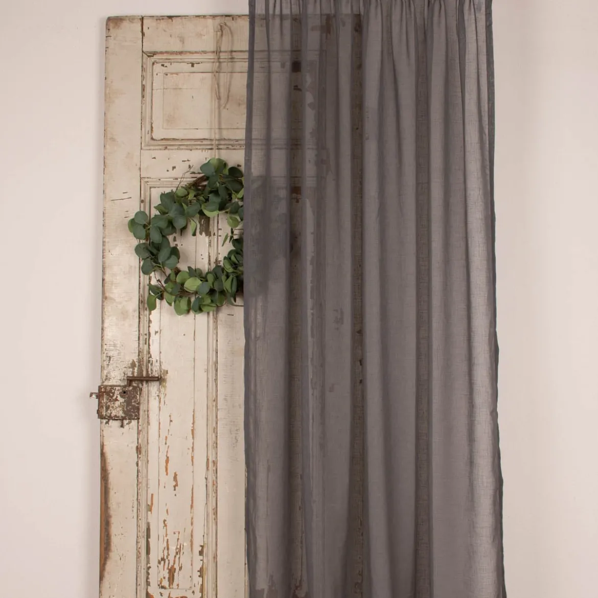 Fertigschal mit Schlaufenband aus recyceltem Polyester einfarbig anthrazit 140x245cm