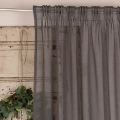Fertigschal mit Schlaufenband aus recyceltem Polyester einfarbig anthrazit 140x245cm