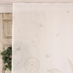 Fertigschal mit Schlaufenband Blumenwiese wollweiß sand 140x245cm
