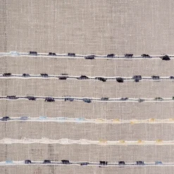 Fertigschal mit Schlaufenband Streifen und Punkte grau weiß blau gelb 140x245cm