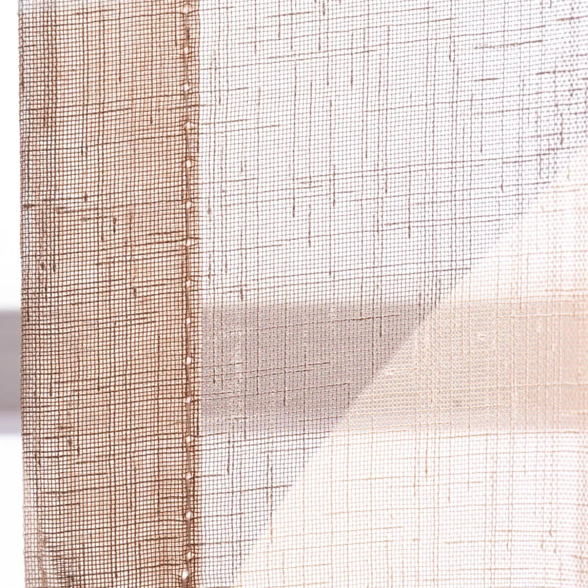 Fertigschal mit Schlaufenband geometrisch ocker natur 140x245cm