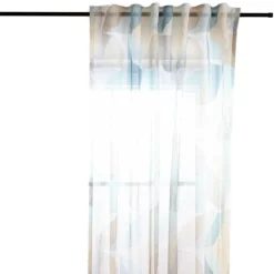 Fertigschal mit Schlaufenband geometrisch grün blau weiß 140x245cm