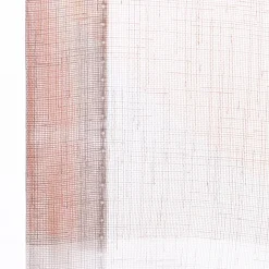 Fertigschal mit Schlaufenband geometrisch orange taupe weiß 140x245cm