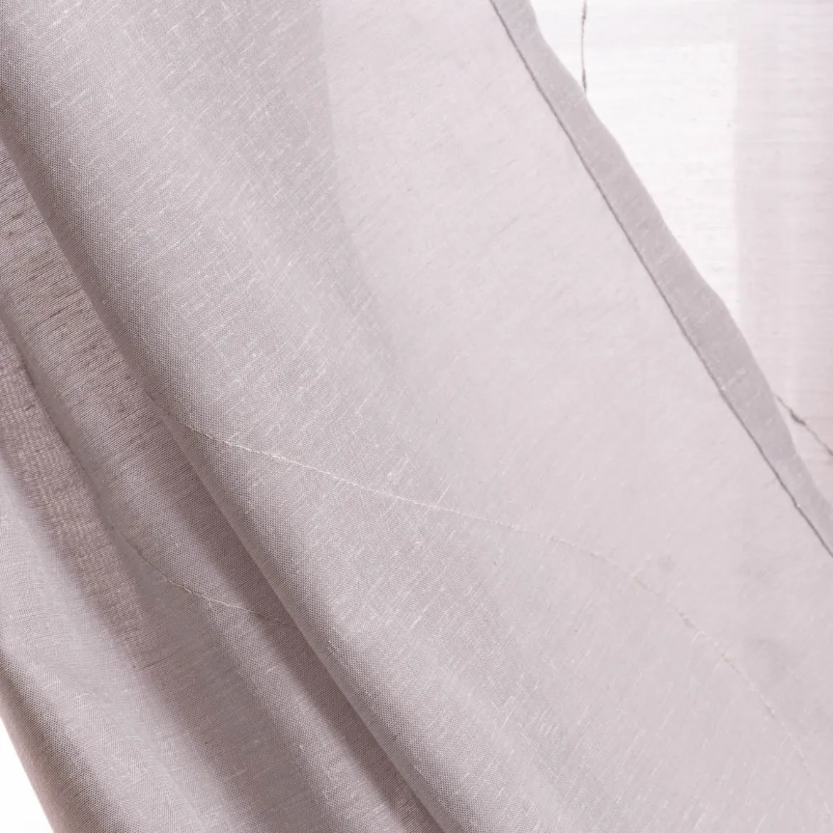 Fertigschal mit Schlaufenband Applikation Wellenlinien mit Leinenanteil grau creme 140x245cm