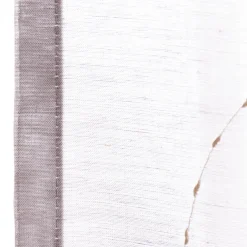 Fertigschal mit Schlaufenband Applikation Wellenlinien mit Leinenanteil grau creme 140x245cm