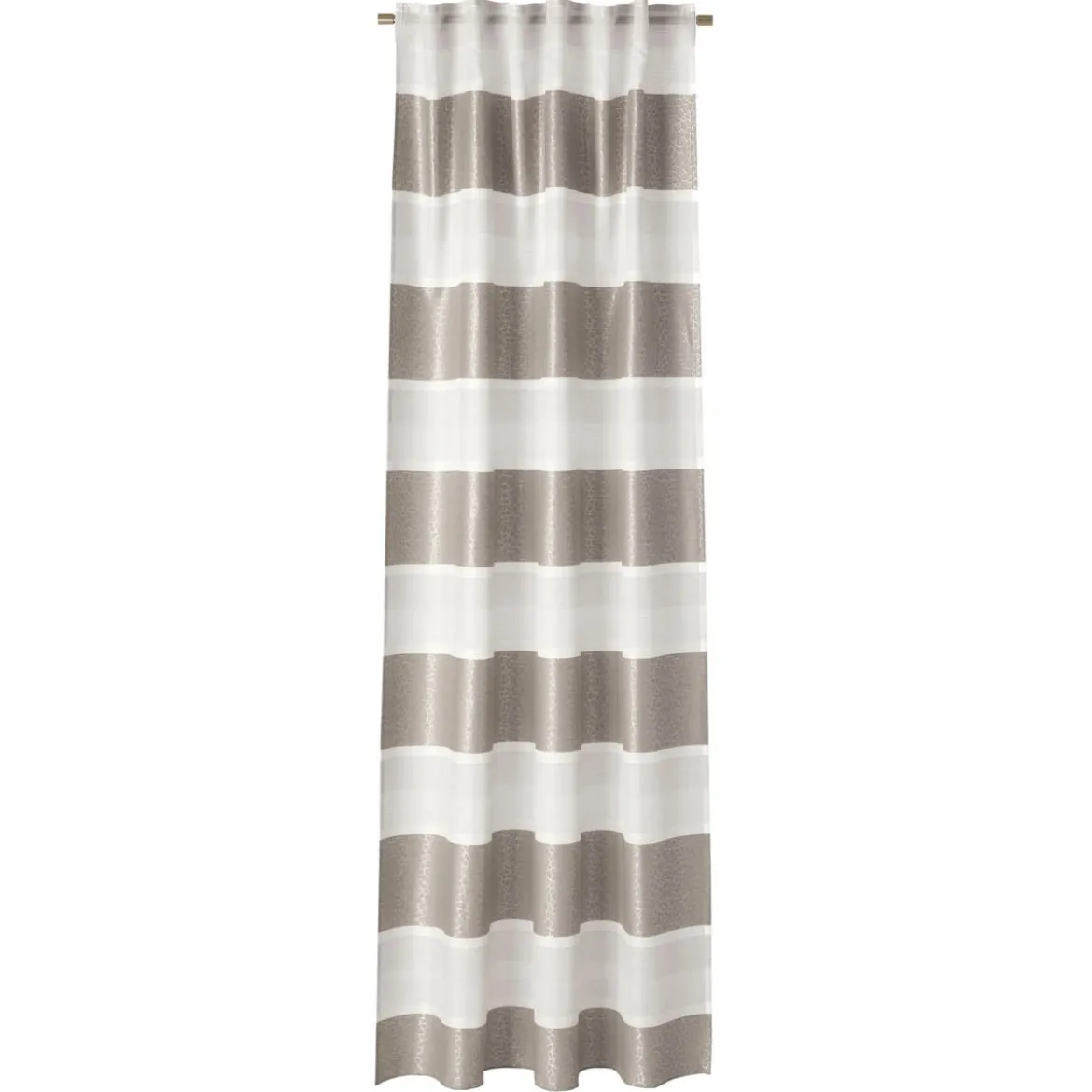 Fertigvorhang Ilma Gardine mit Schlaufenband verdeckte Schlaufen Jacquard Streifen weiß grau 144x245cm