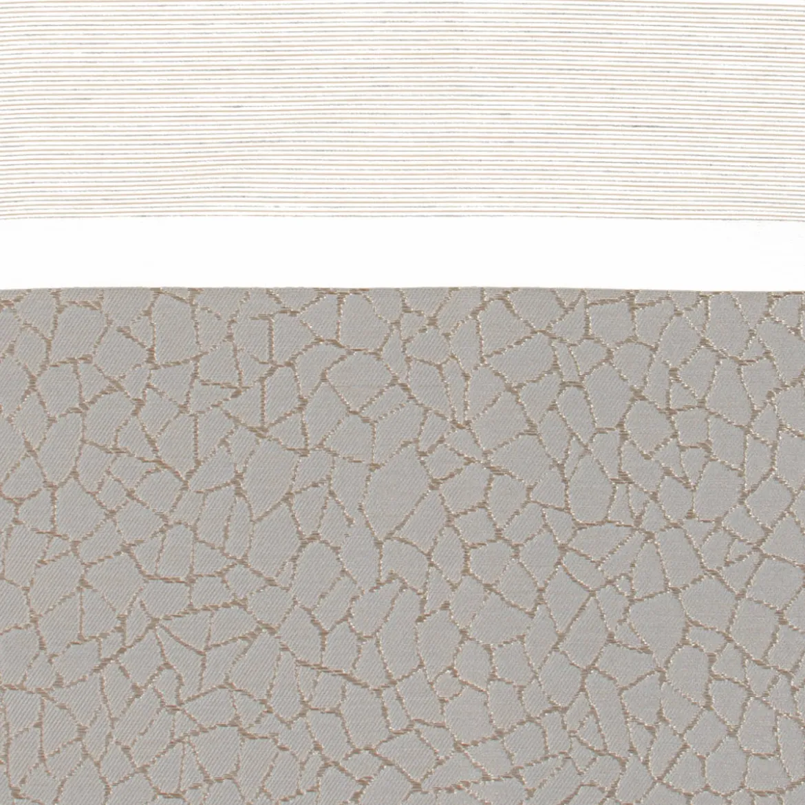Fertigvorhang Ilma Gardine mit Schlaufenband verdeckte Schlaufen Jacquard Streifen weiß grau 144x245cm