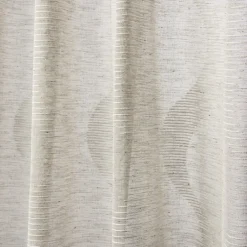 Fertigvorhang Ösenschal mit Metallösen Geschwungen grau weiß 145x245cm