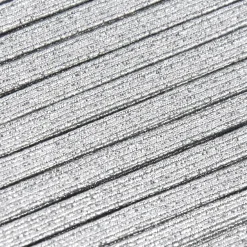 Flach Gummi Metallic silber Breite: 5mm
