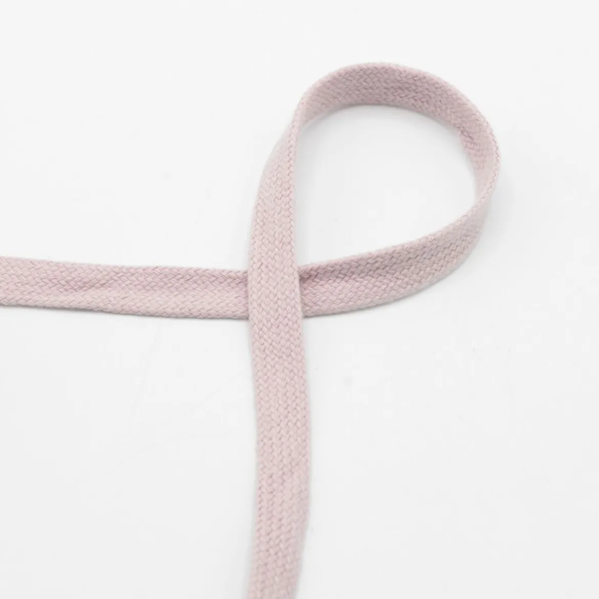 Flachkordel Baumwolle puder rosa Breite: 1,5cm
