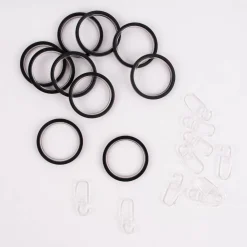 Flachringe 20mm inkl. Einlage und Falthaken Ø40mm 10 Stück schwarz