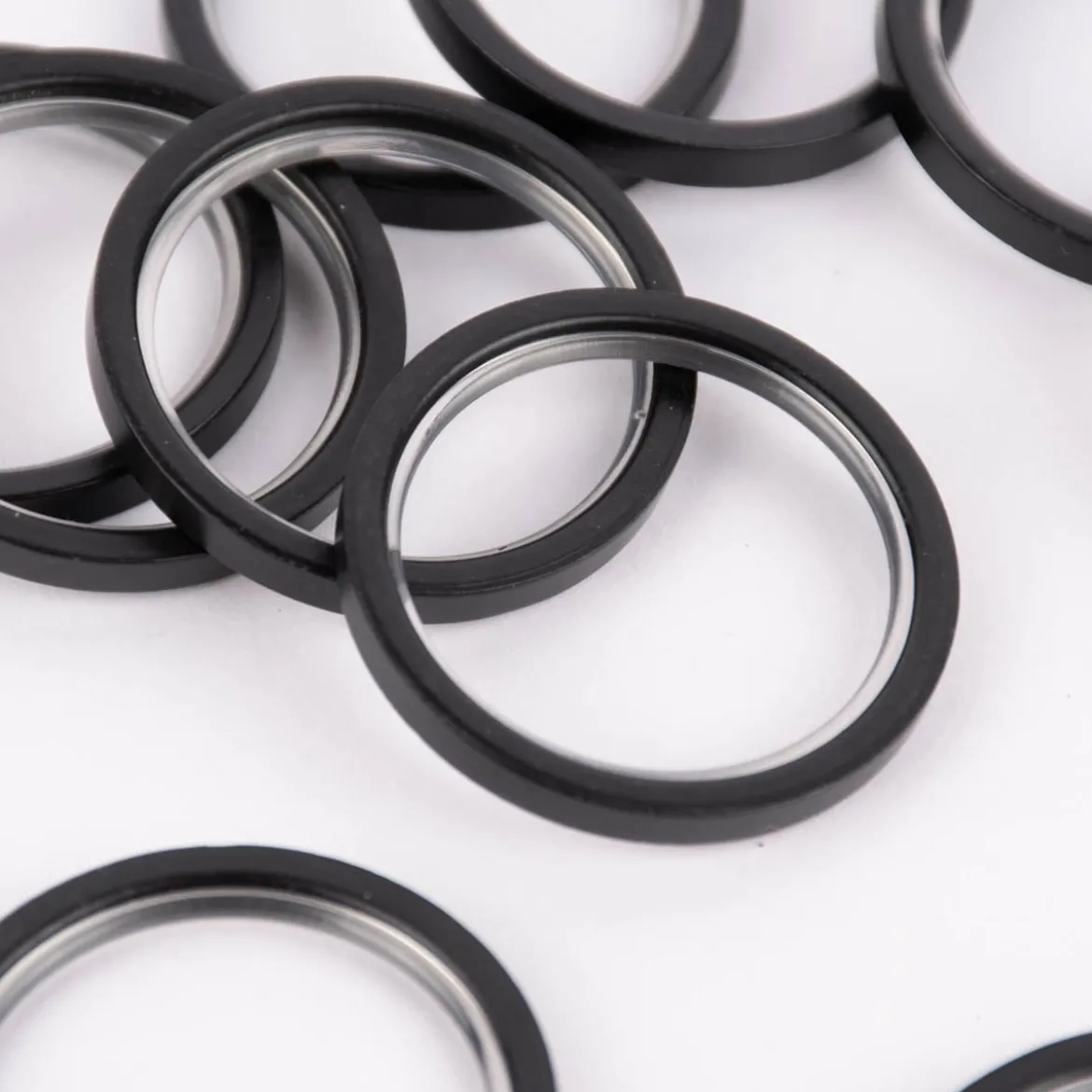 Flachringe 20mm inkl. Einlage und Falthaken Ø40mm 10 Stück schwarz