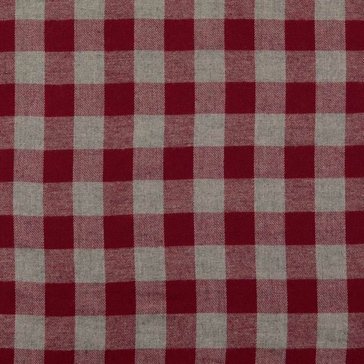 Flanell Stoff aus Baumwolle garngefärbt Karo rot 1,44m Breite