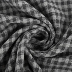 Flanell Stoff aus Baumwolle garngefärbt Mini-Karo grau 1,44m Breite