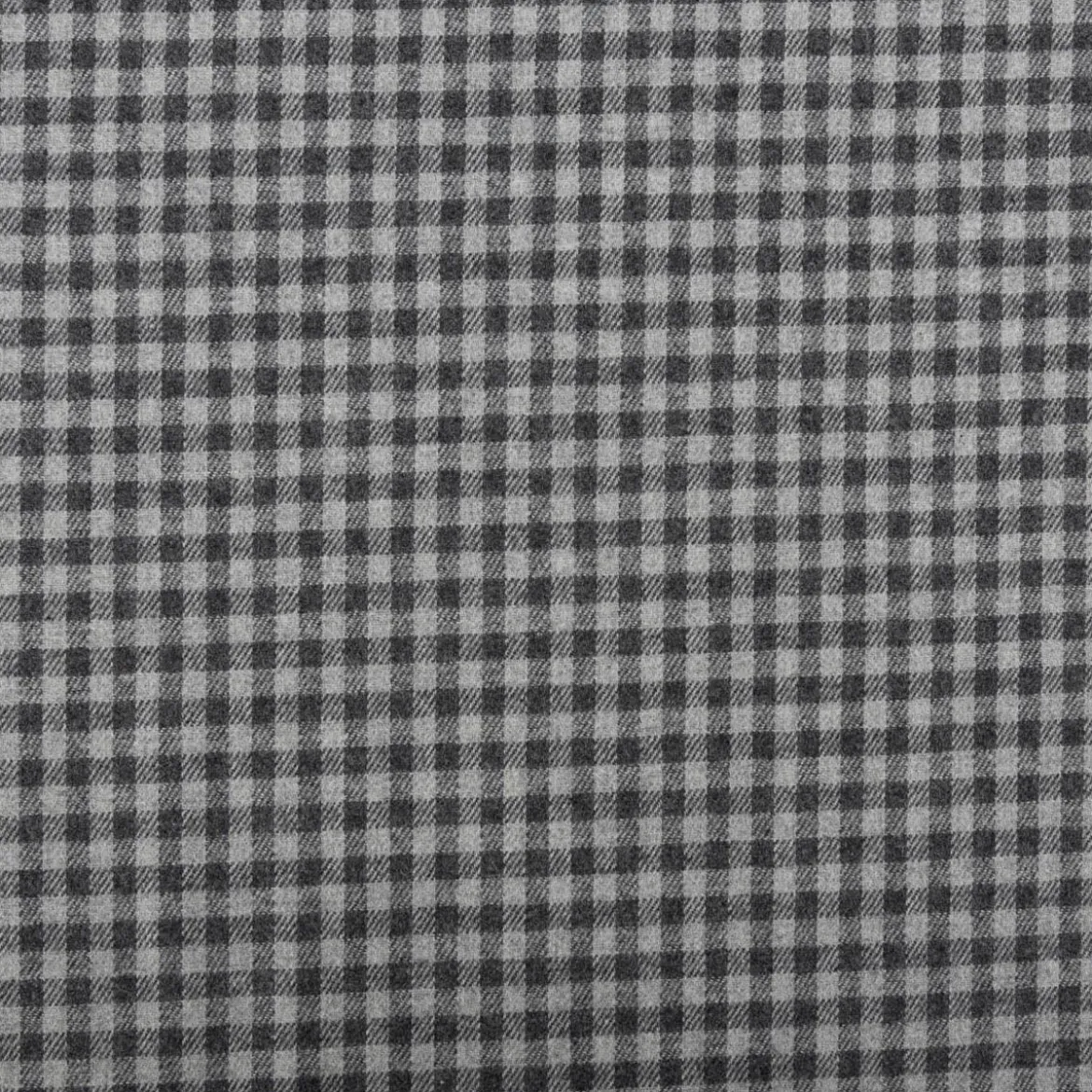 Flanell Stoff aus Baumwolle garngefärbt Mini-Karo grau 1,44m Breite