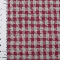 Flanell Stoff aus Baumwolle garngefärbt Mini-Karo rot 1,44m Breite