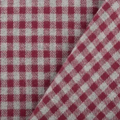 Flanell Stoff aus Baumwolle garngefärbt Mini-Karo rot 1,44m Breite