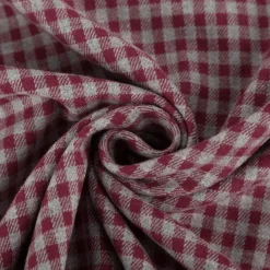 Flanell Stoff aus Baumwolle garngefärbt Mini-Karo rot 1,44m Breite