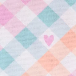 Flanell Stoff aus Baumwolle Karo Herzen pink mint grün 1,45m Breite