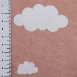 Flanell Stoff Baumwollflanell Wolken rosa 1,47m Breite