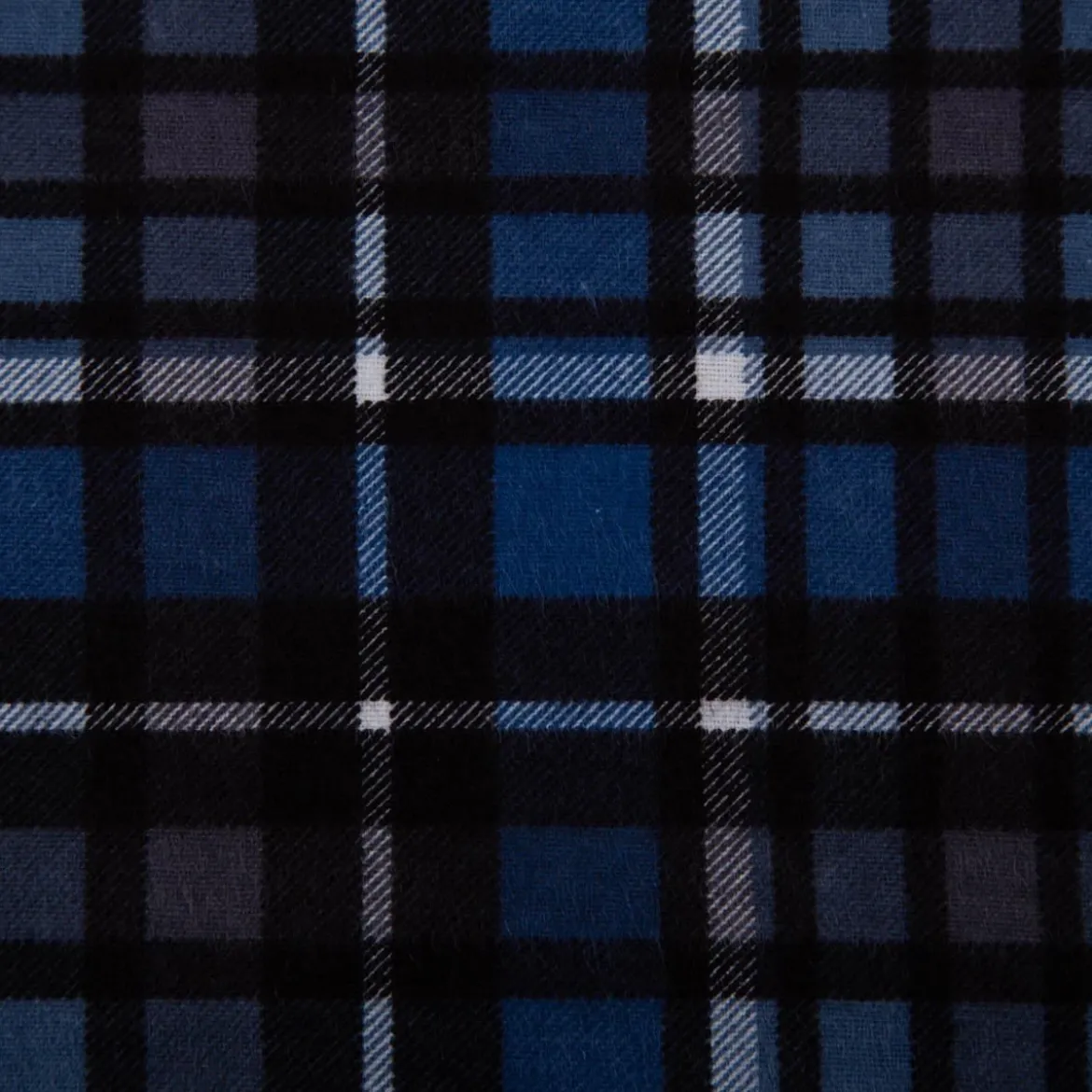 Flanell Stoff Baumwollflanell Karo blau 1,47m Breite