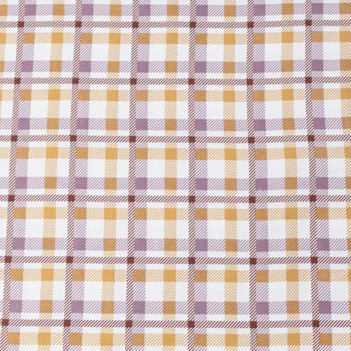 Flanellstoff Baumwollstoff Karos offweiß ocker flieder 1,45m Breite