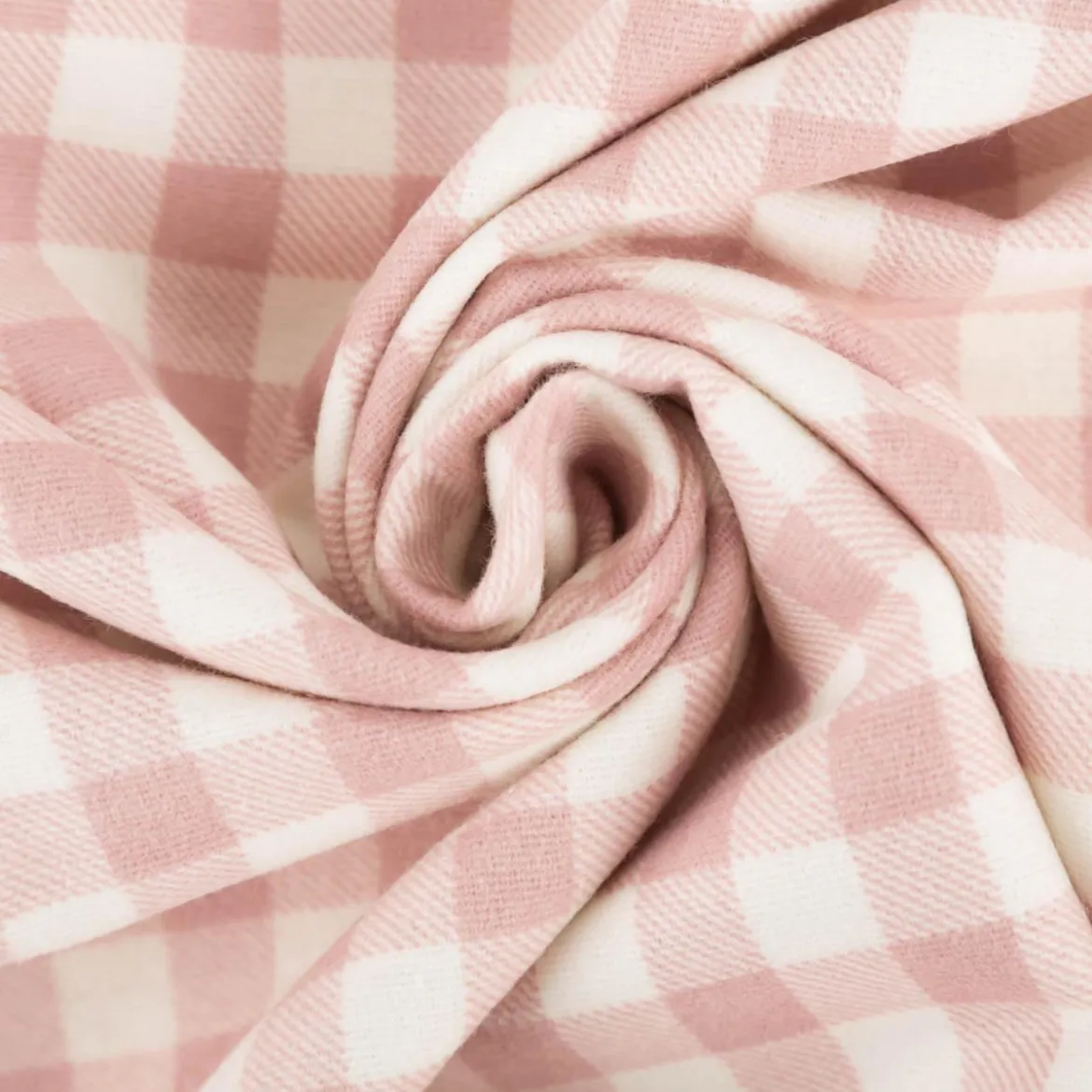 Flanellstoff Baumwollstoff Karos rosa 1,43m Breite