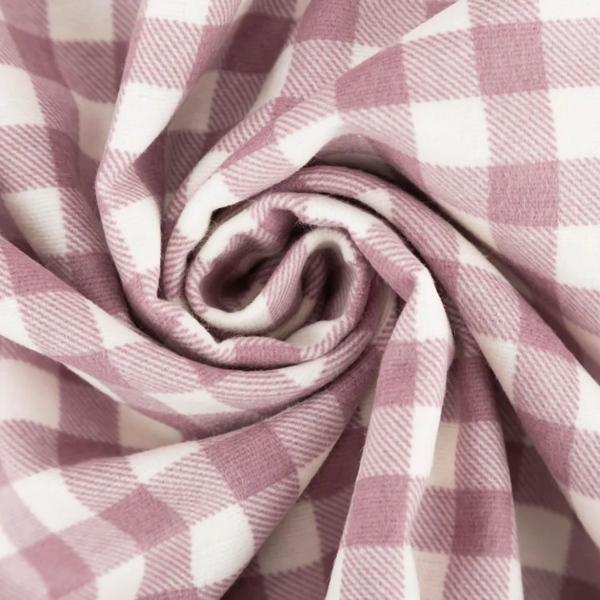 Flanellstoff Baumwollstoff Karos altrosa 1,43m Breite