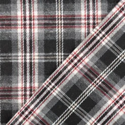 Flanellstoff brushed yarn died checks Karo schwarz rot 1,45m Breite