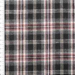 Flanellstoff brushed yarn died checks Karo schwarz rot 1,45m Breite