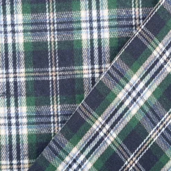 Flanellstoff brushed yarn died checks Karo dunkelblau grün blau1,45m Breite