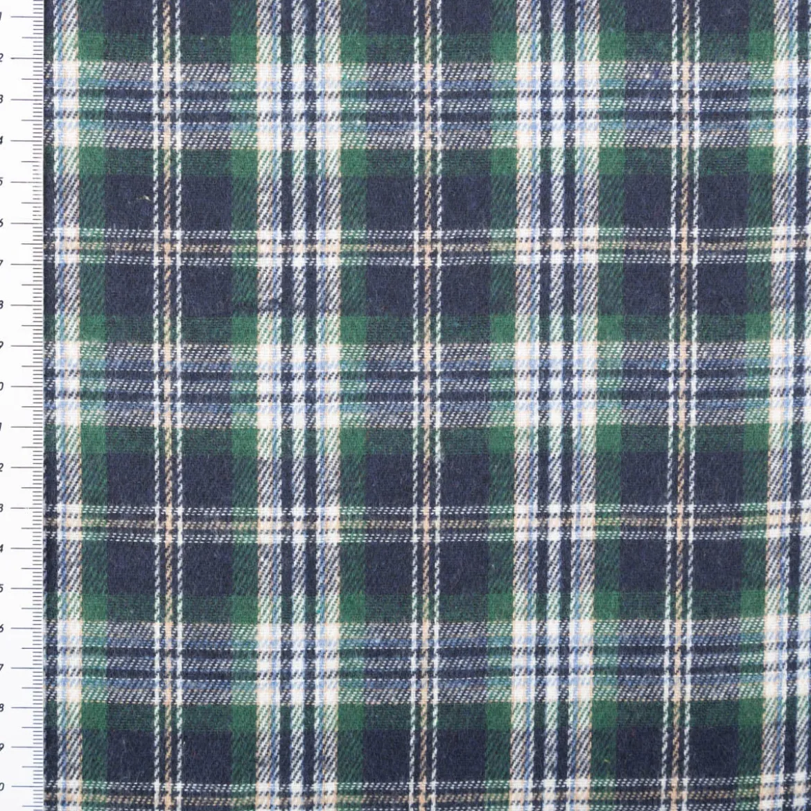 Flanellstoff brushed yarn died checks Karo dunkelblau grün blau1,45m Breite