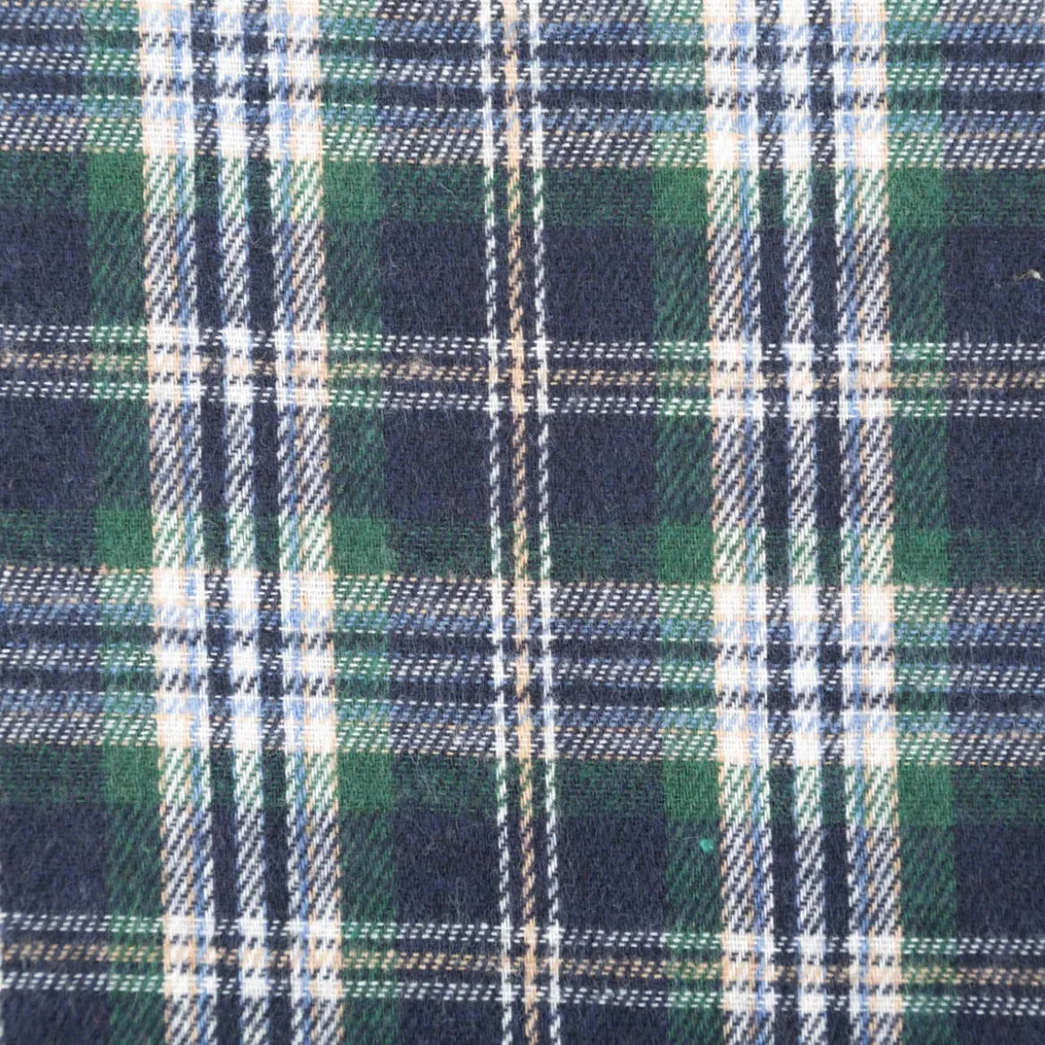 Flanellstoff brushed yarn died checks Karo dunkelblau grün blau1,45m Breite