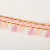 Flechtborte mit Quastenfransen flieder beige ecru 2,8cm Breite