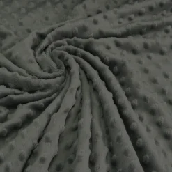 Fleece Minky dots Noppen dunkelgrau Kuschel Stoff Flausch