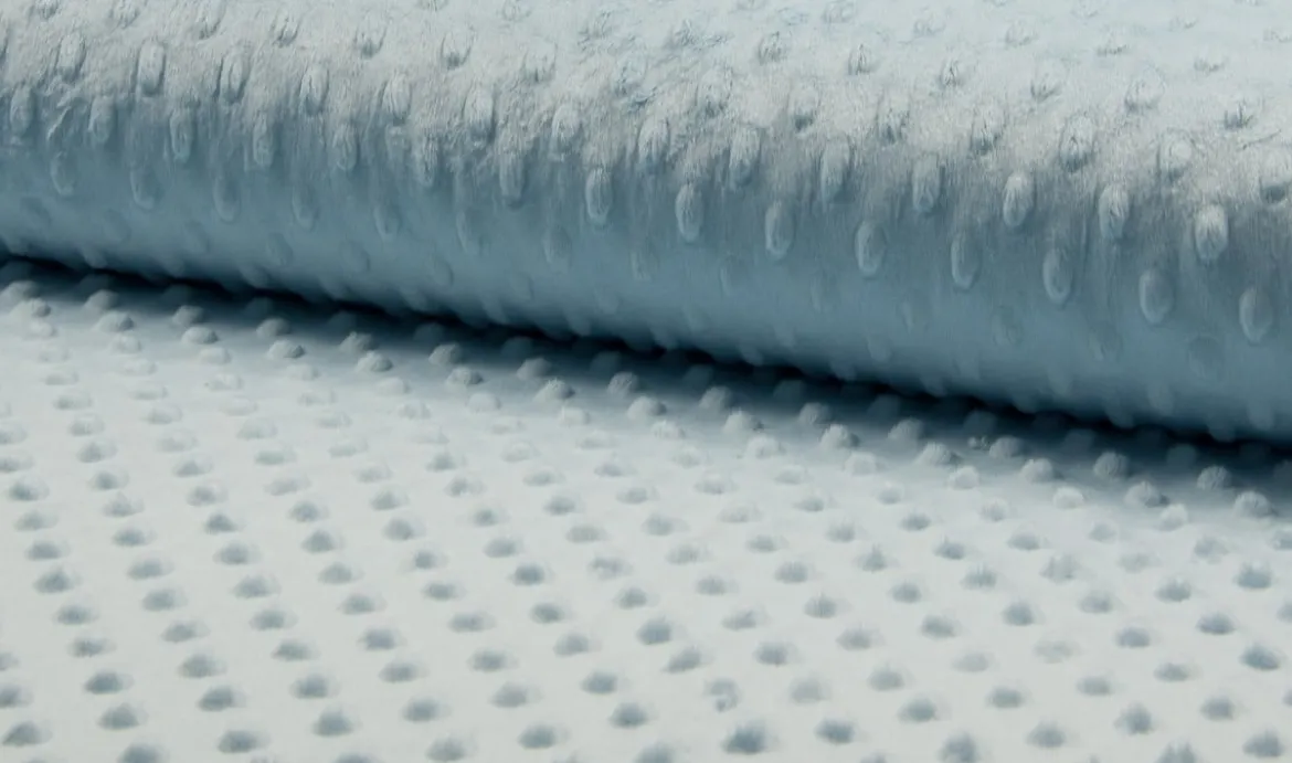 Fleece Minky dots Noppen hellbau Kuschel Stoff Flausch