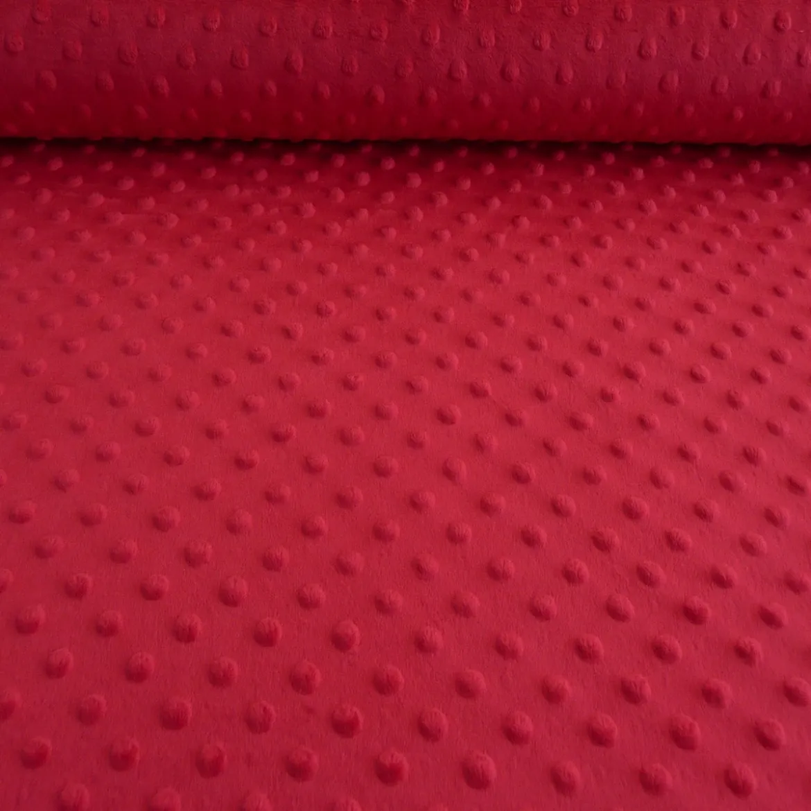 Fleece Minky dots Noppen rot Kuschel Stoff Flausch