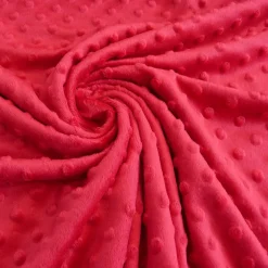 Fleece Minky dots Noppen rot Kuschel Stoff Flausch