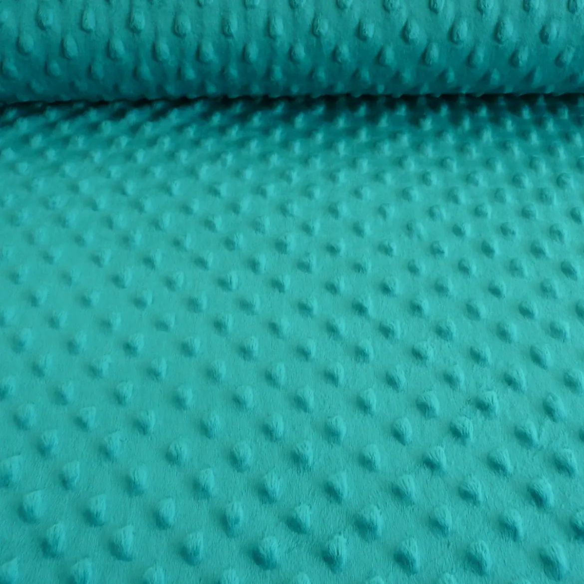 Fleece Minky dots Noppen smaragd grün Kuschel Stoff Flausch
