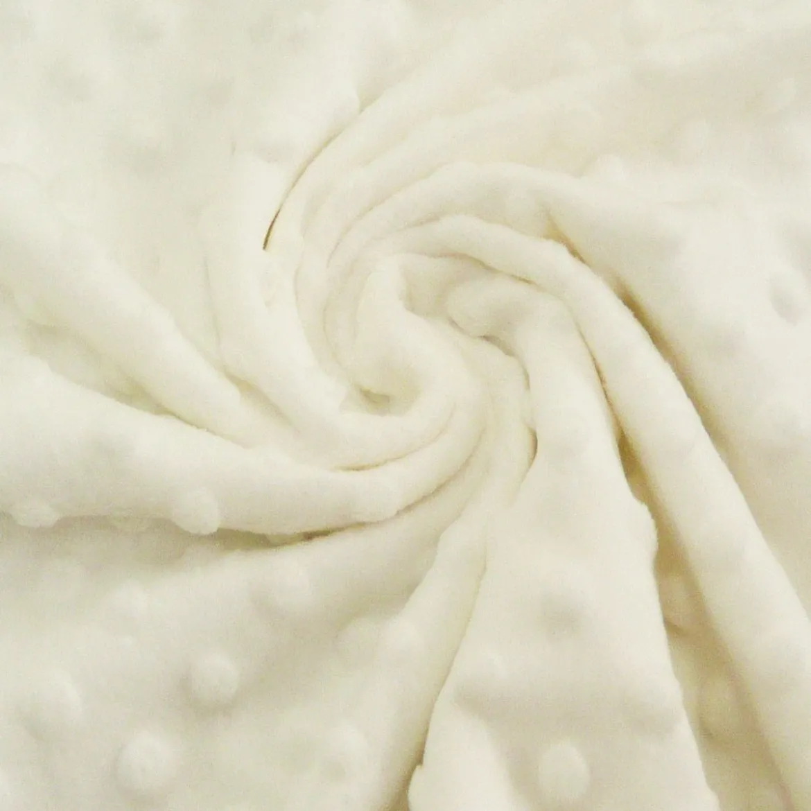 Fleece Minky dots Noppen wollweiß Kuschel Stoff Flausch