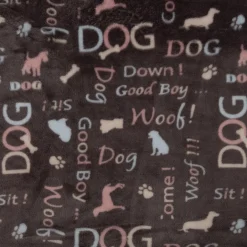 Fleecestoff Buddy Hunde grau rosa blau 1,45 m Breite