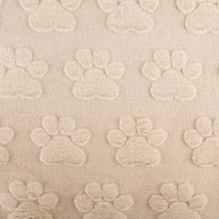 Fleece Stoff 3D Pfoten einfarbig beige 1,6m Breite