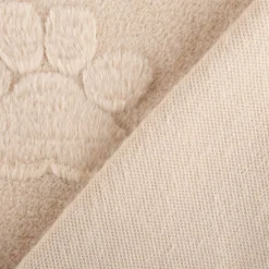 Fleece Stoff 3D Pfoten einfarbig beige 1,6m Breite