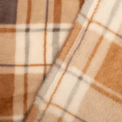 Fleecestoff Karo Tinsley beige grau 1,45 m Breite
